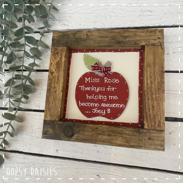 Sign Sm - Apple Teacher Plq in Frame 13852