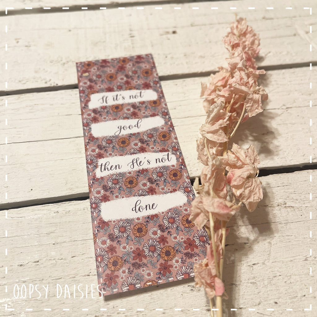 Bookmarker Brown Flower Print - He's Not Done 13875