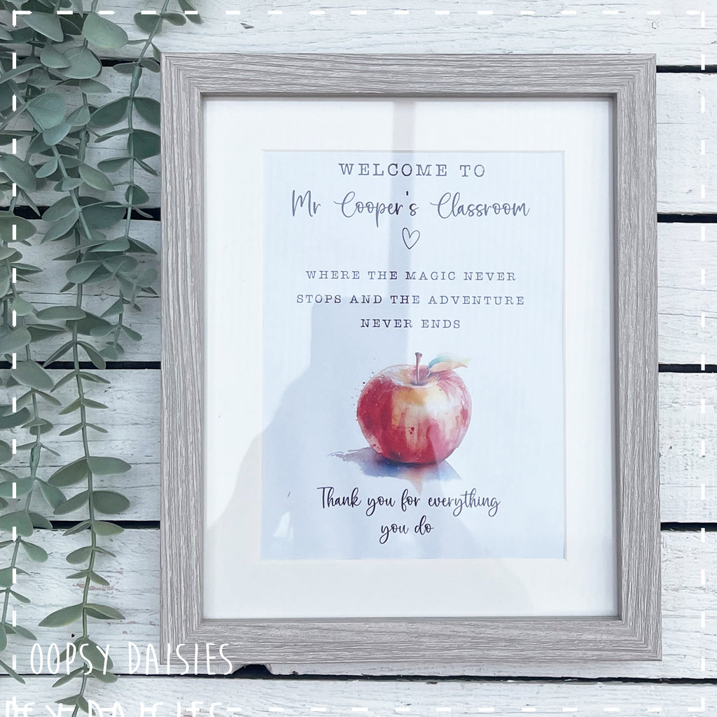 Personalised Teacher Apple Frame 13885