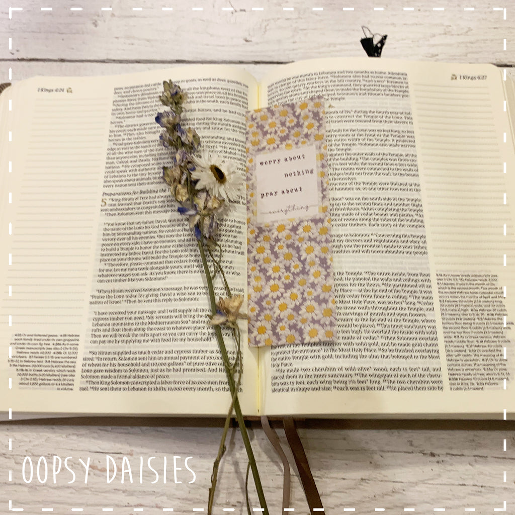 Bookmarker Daisy Print - Pray about Everything 14252
