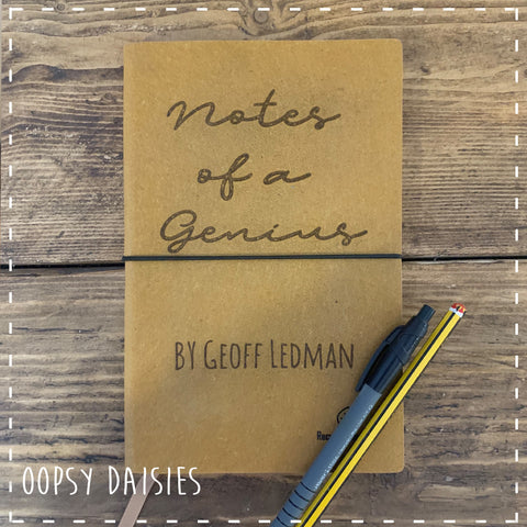 Personalised Recycled Leather Notebook A5 - Genius 14264