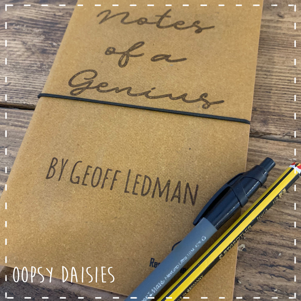 Personalised Recycled Leather Notebook A5 - Genius 14264