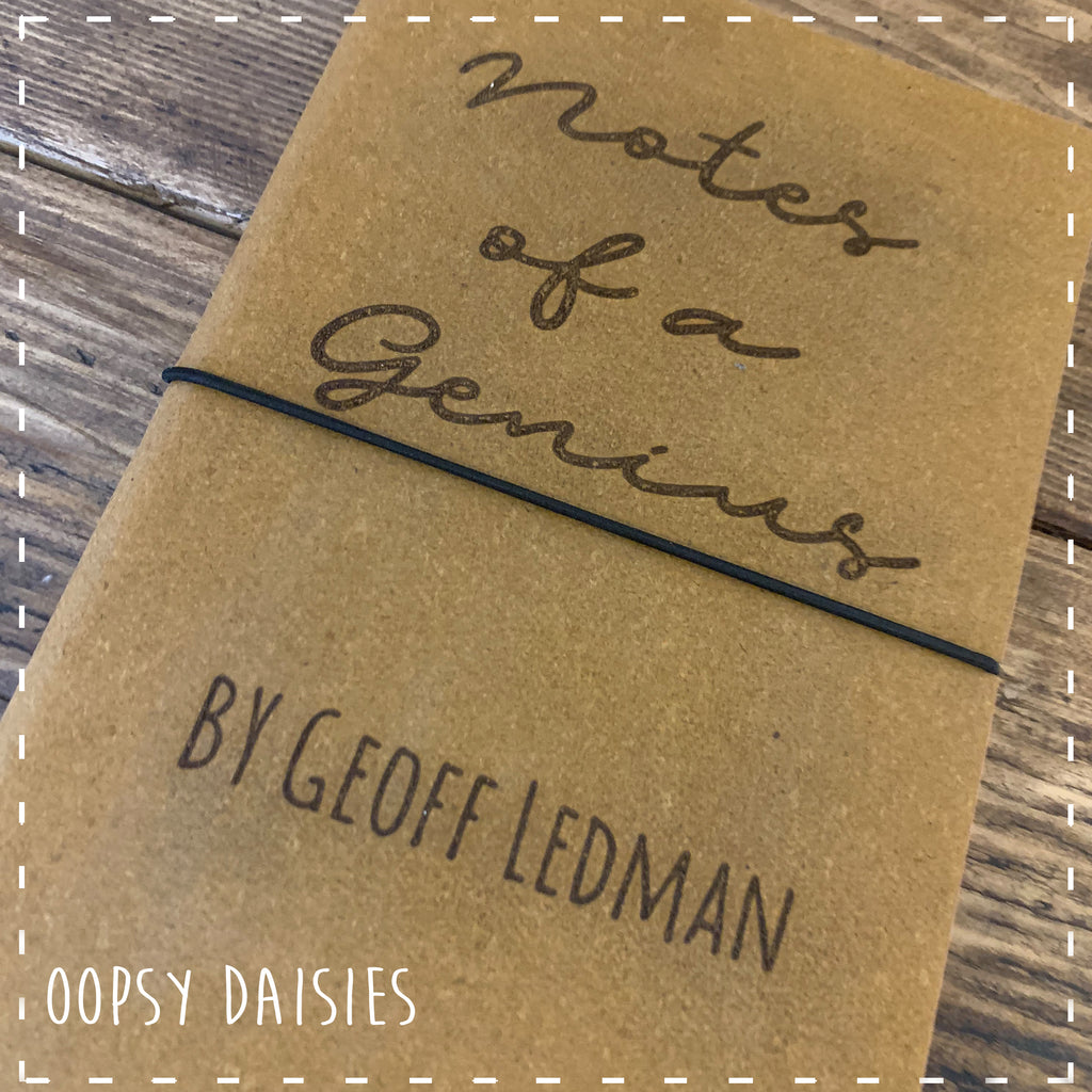 Personalised Recycled Leather Notebook A5 - Genius 14264