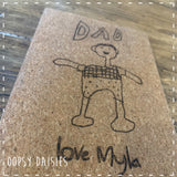 Notebook A5 Cork - Engraved with your Child's Drawing 14265