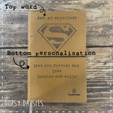 Personalised Recycled Leather Notebook A5 - Superhero 14266