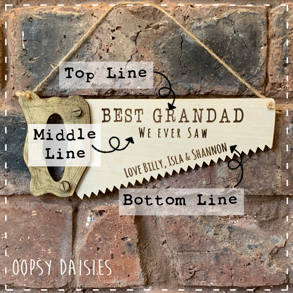 Wooden Personalised Saw Plaque 14267