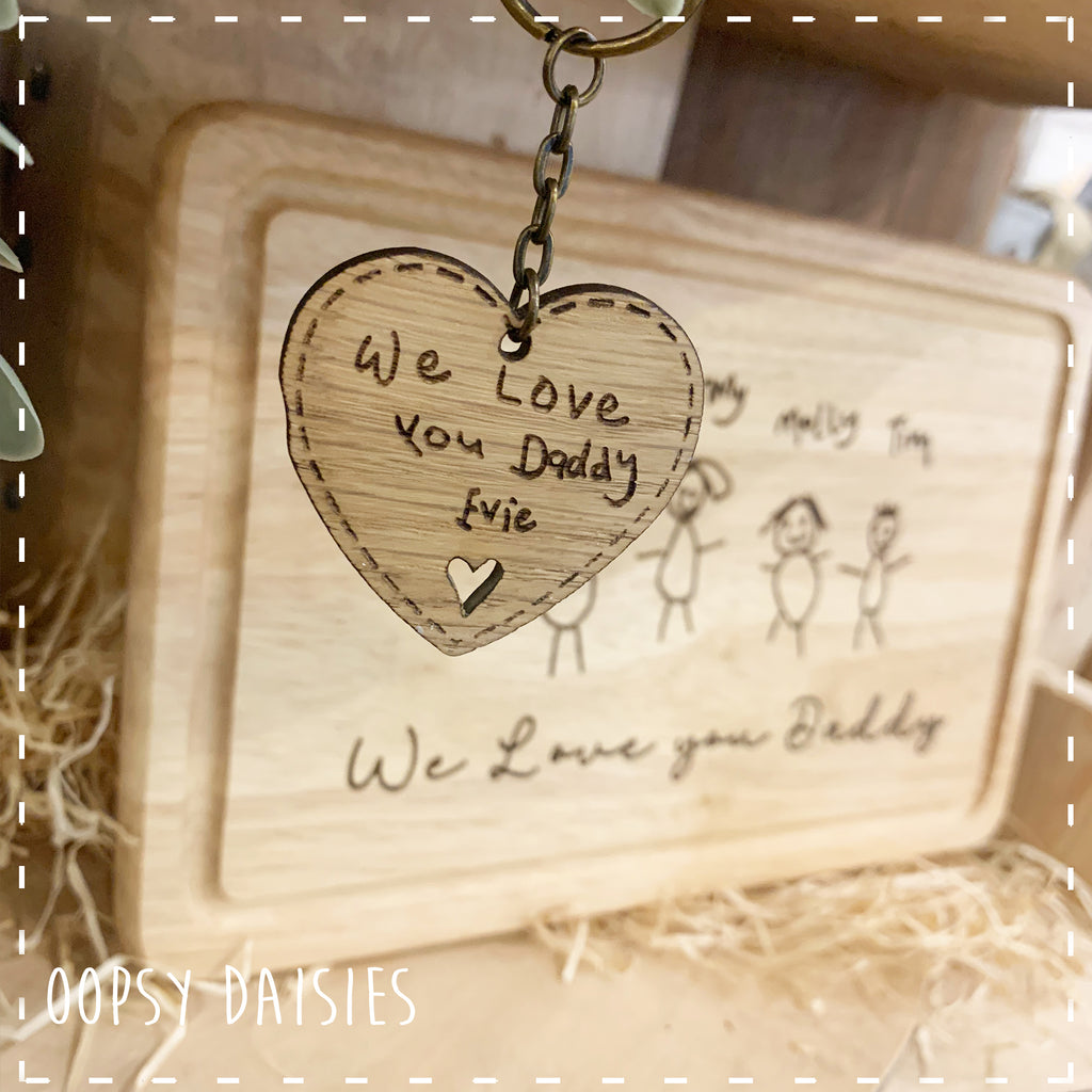 Heart Keyring with Personalised Child's Writing 14280
