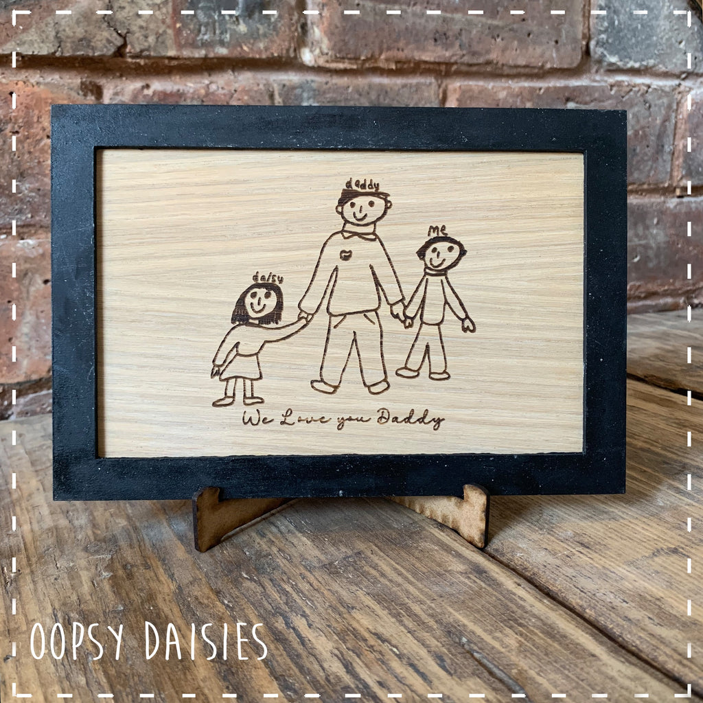 Wooden Picture Plaque with Personalised Child's Drawing 14281