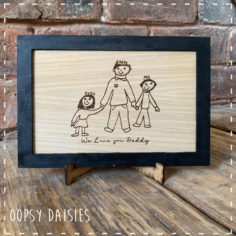 Wooden Picture Plaque with Personalised Child's Drawing 14281