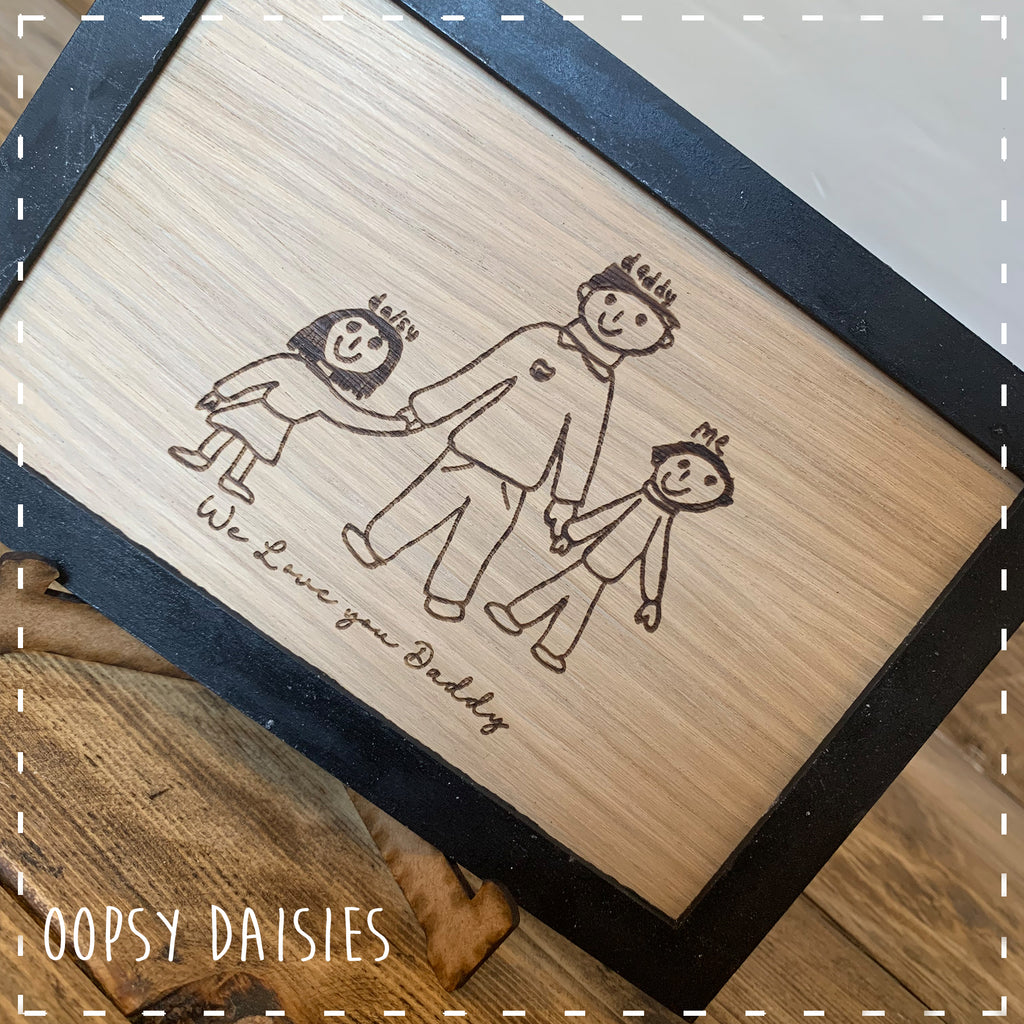Wooden Picture Plaque with Personalised Child's Drawing 14281