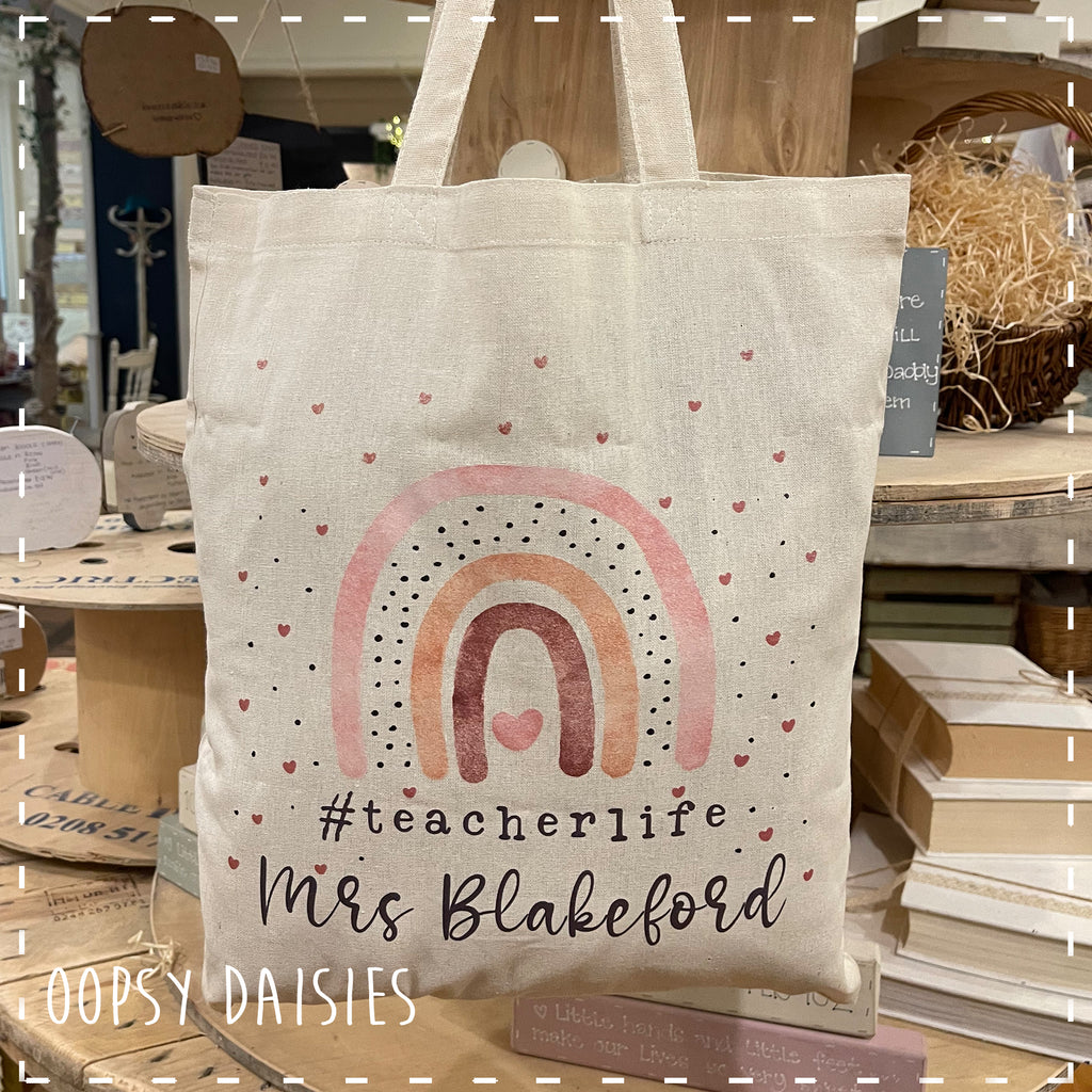 Tote Bag with Rainbow - #teacherlife 14306