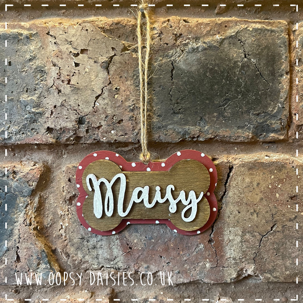 Personalised Dog Bone Christmas Tree Decoration 14365