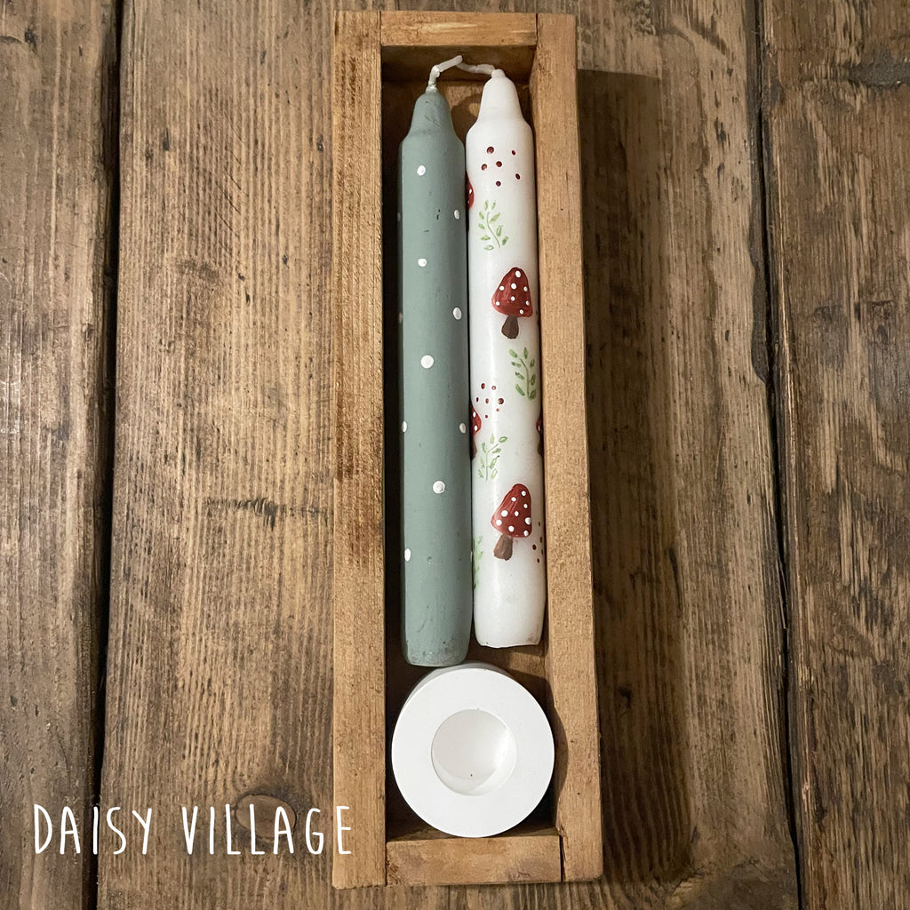 Hand Painted Toadstool Candle Gift Set 14475