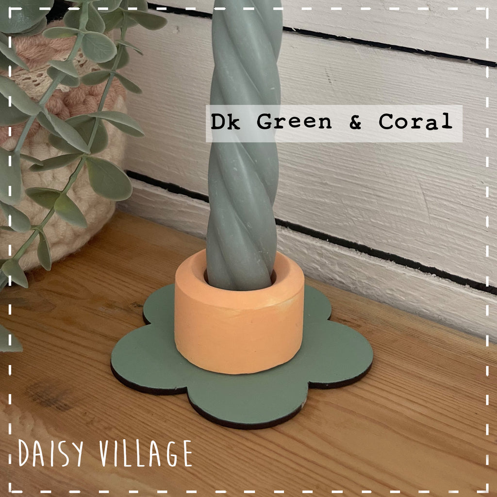 Hand Painted Flower Candle Stick Holder 14476