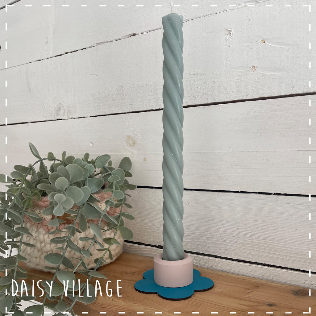 Hand Painted Flower Candle Stick Holder 14476