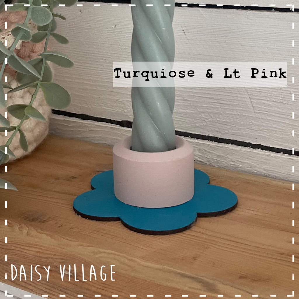 Hand Painted Flower Candle Stick Holder 14476