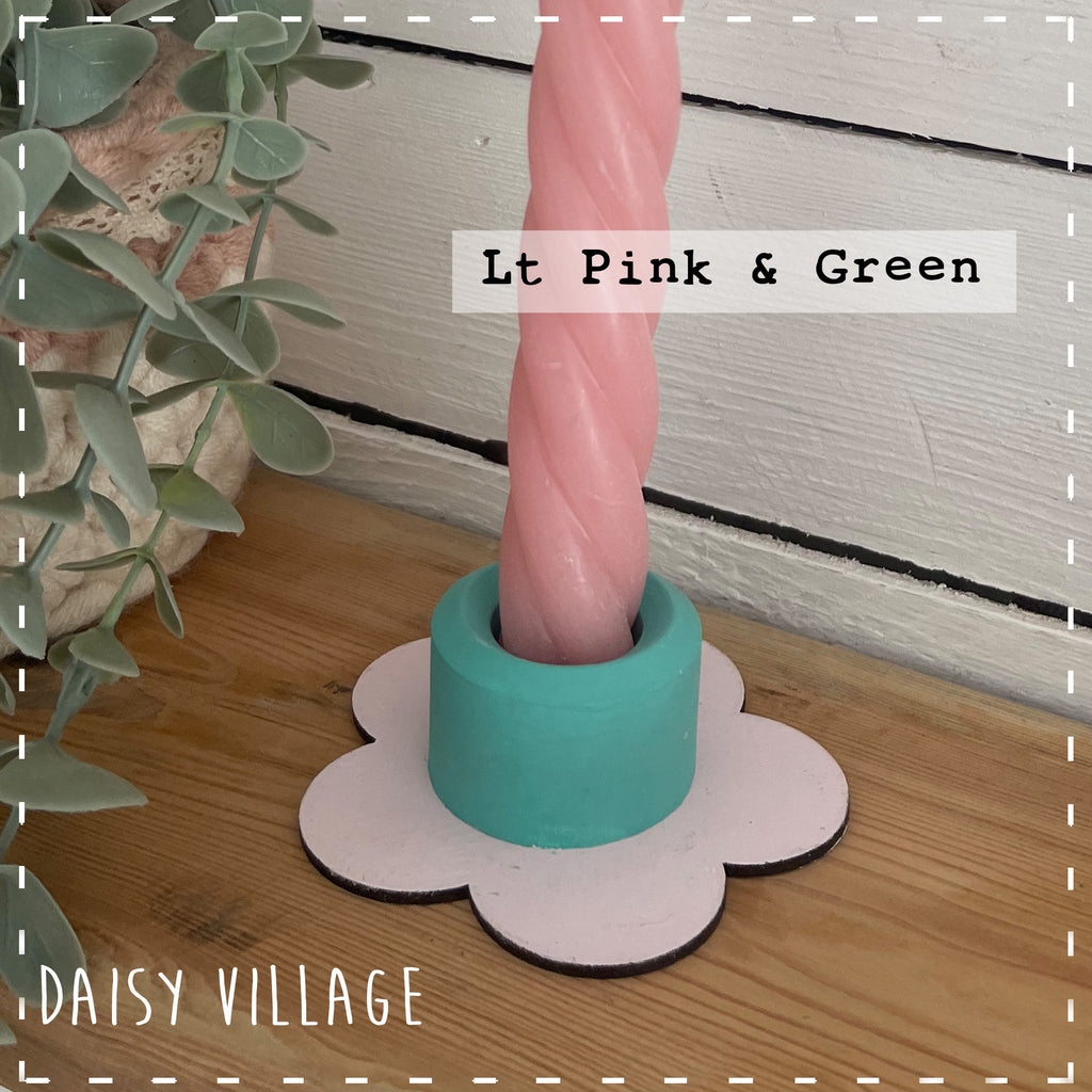 Hand Painted Flower Candle Stick Holder 14476