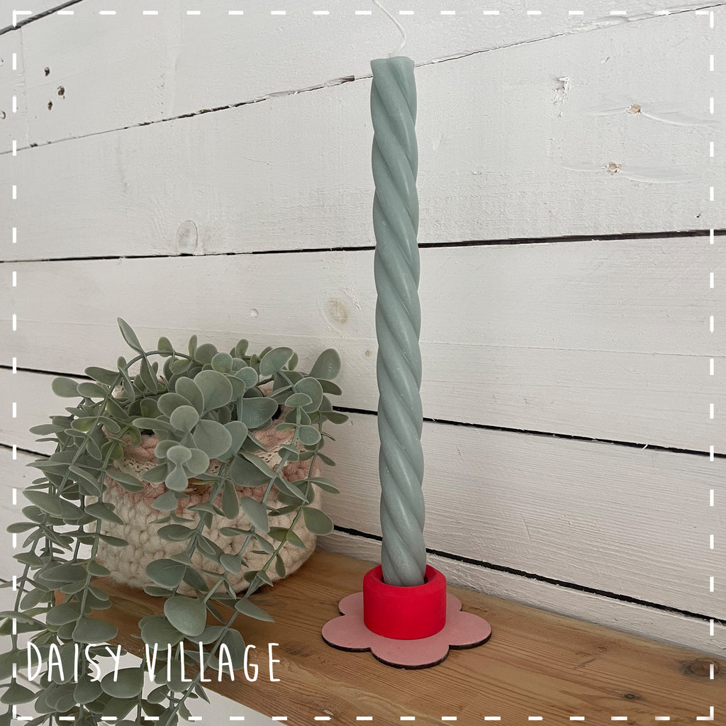 Hand Painted Flower Candle Stick Holder 14476