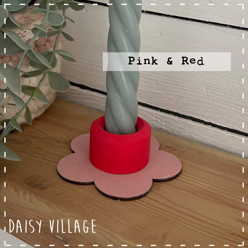 Hand Painted Flower Candle Stick Holder 14476