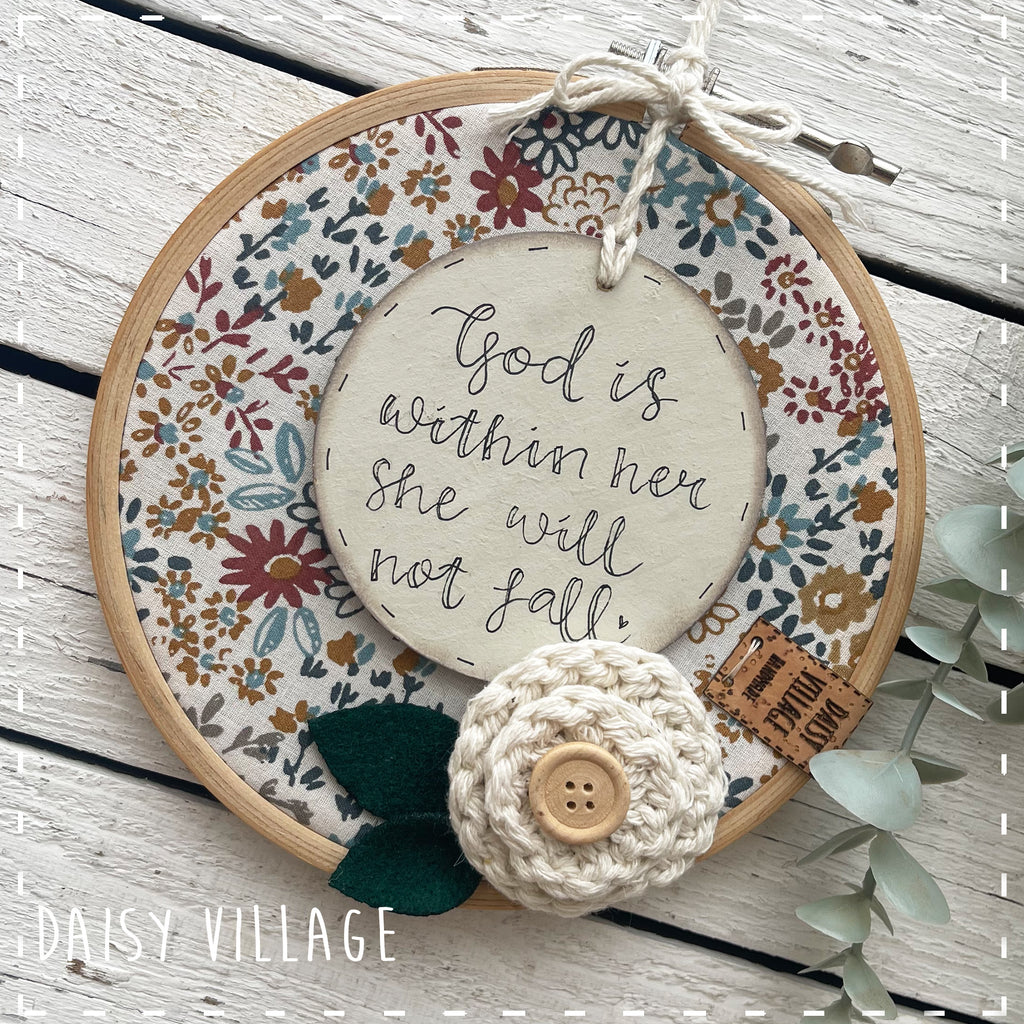 Embroidery Hoop - God is Within Her 14479