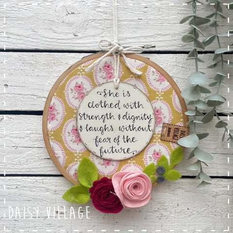 Embroidery Hoop - She is Clothed 14482