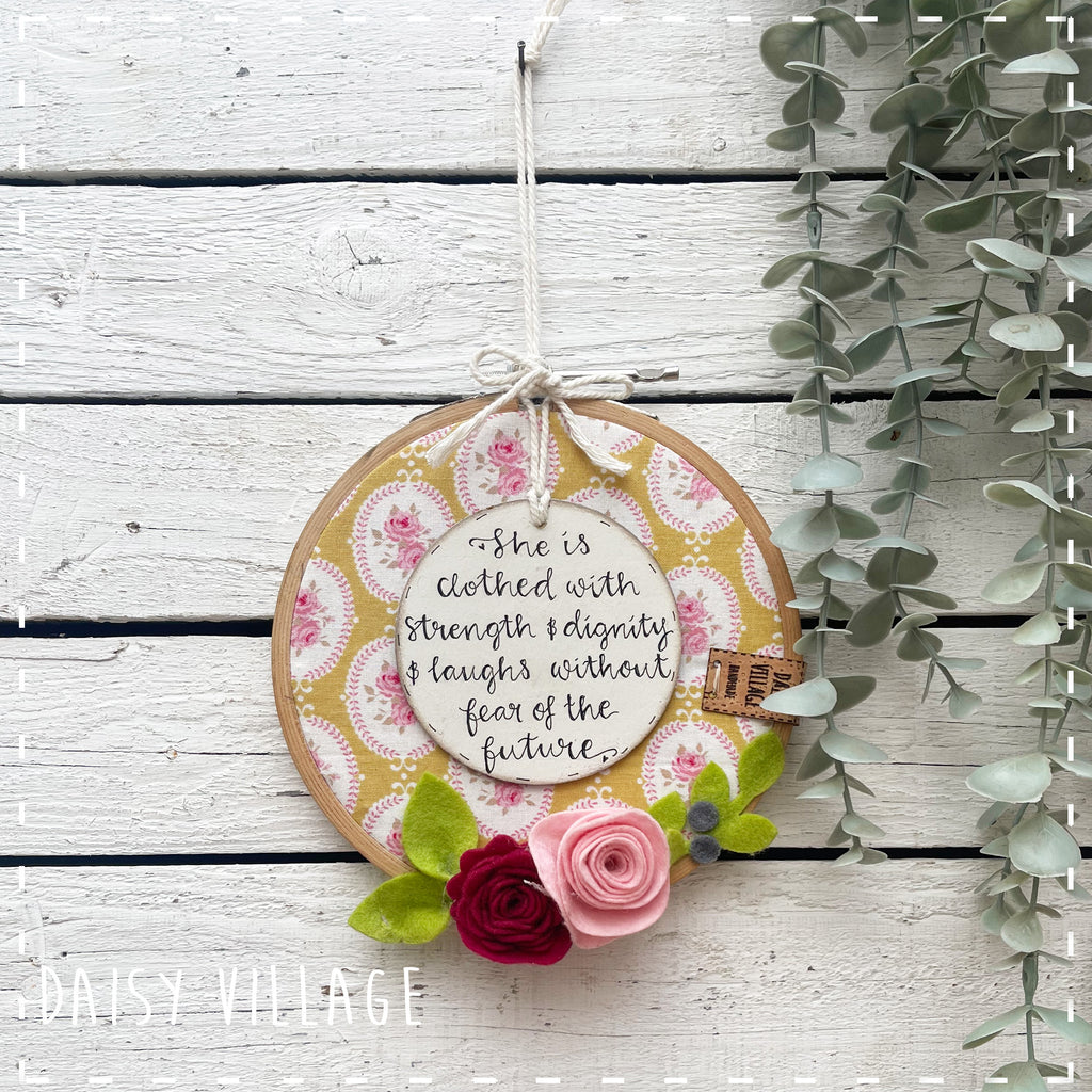 Embroidery Hoop - She is Clothed 14482