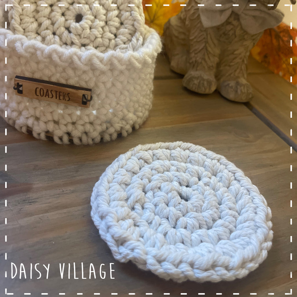 Crochet Round Coasters in Crochet Basket Gift Set 14500
