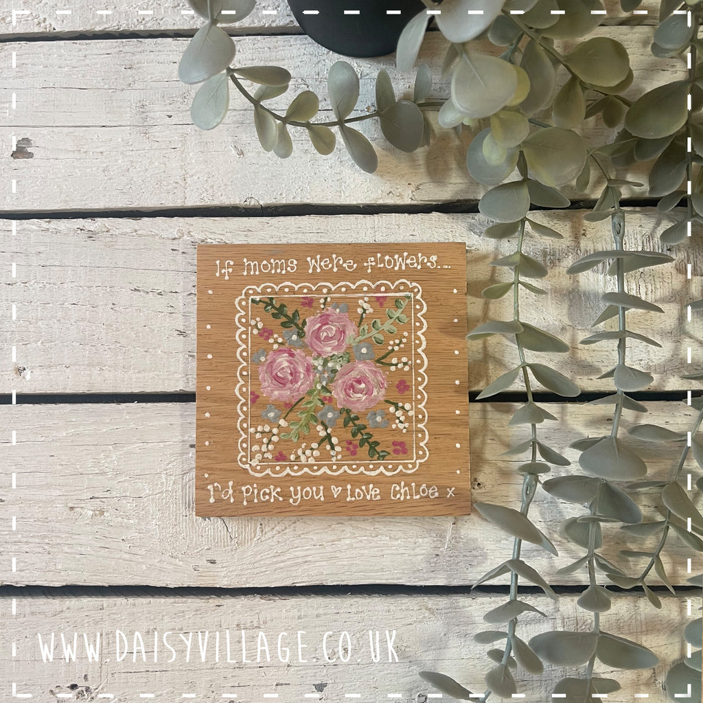 Coaster Wooden Personalised - Roses 14501