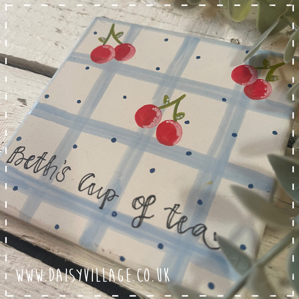 Coaster Ceramic Personalised - Cherries 14506