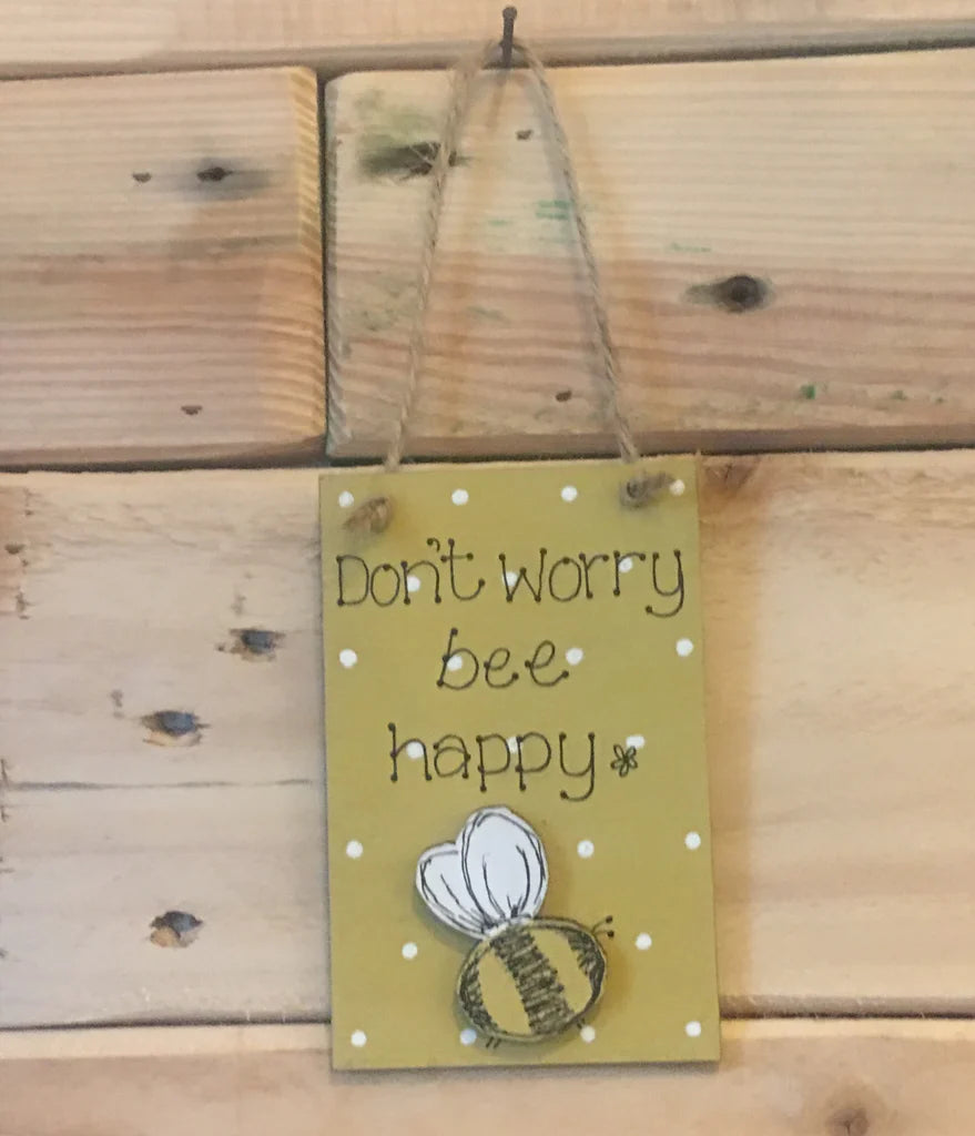 Bees & Daisies Mini Plaque - Bee/Mustard 8622