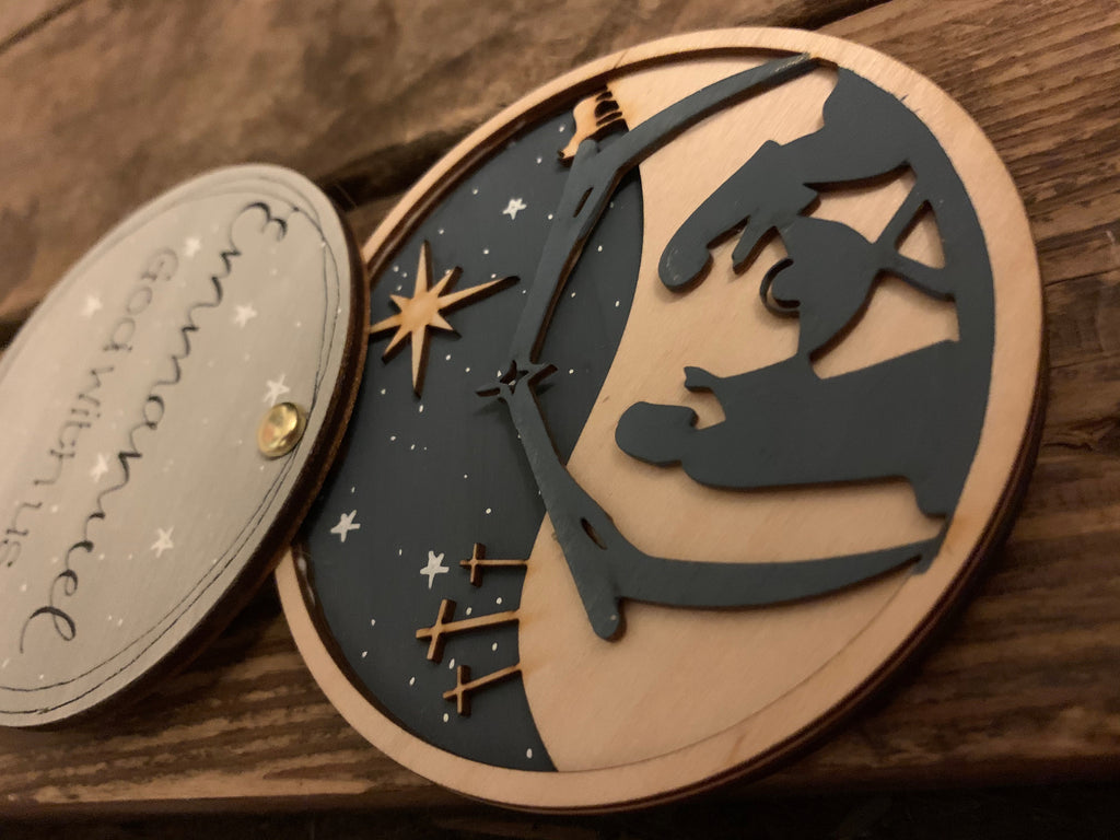 Personalised Layered Bauble - Nativity 10752