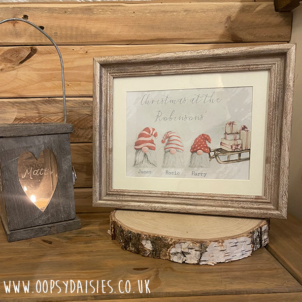 Personalised Christmas Gnome Family Print 12202