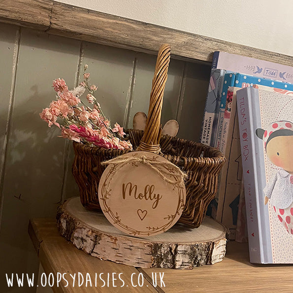 Easter / Flower Girl Basket with Personalised Name Tag 12732