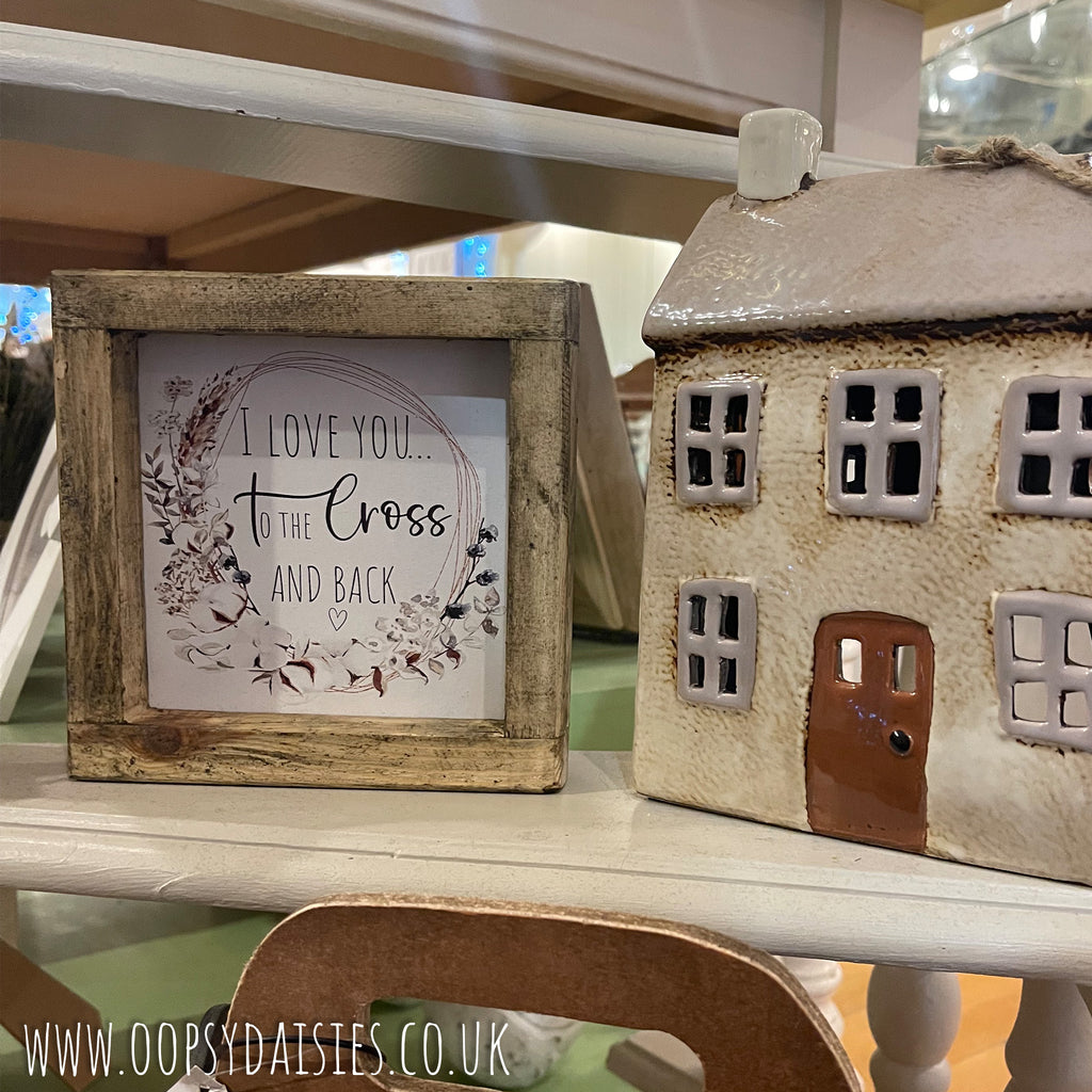 Handmade Rustic Sign Sm - Love to Cross & Back 12831