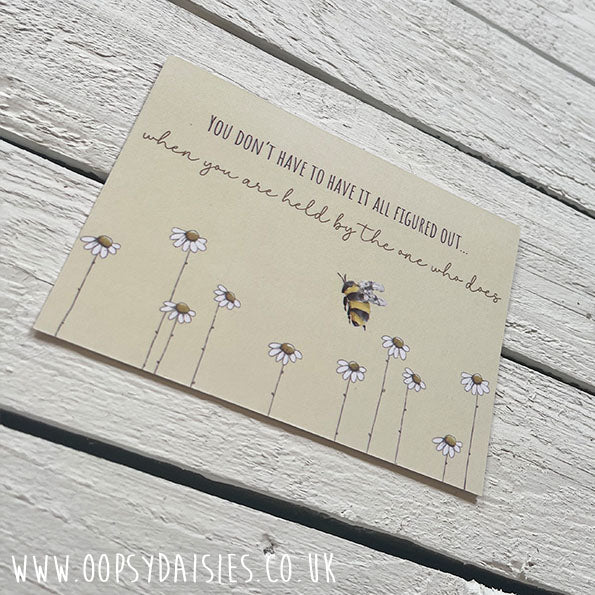 Print / Postcard Daisies & Bee - Held 13063