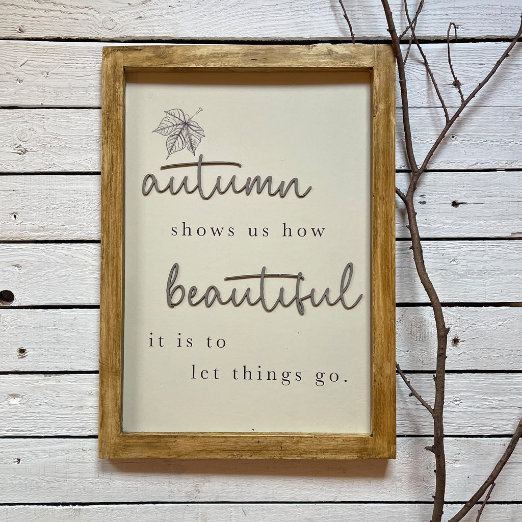 Handmade Rustic Sign Long Lg Thankful Range - Autumn Shows Us 13286