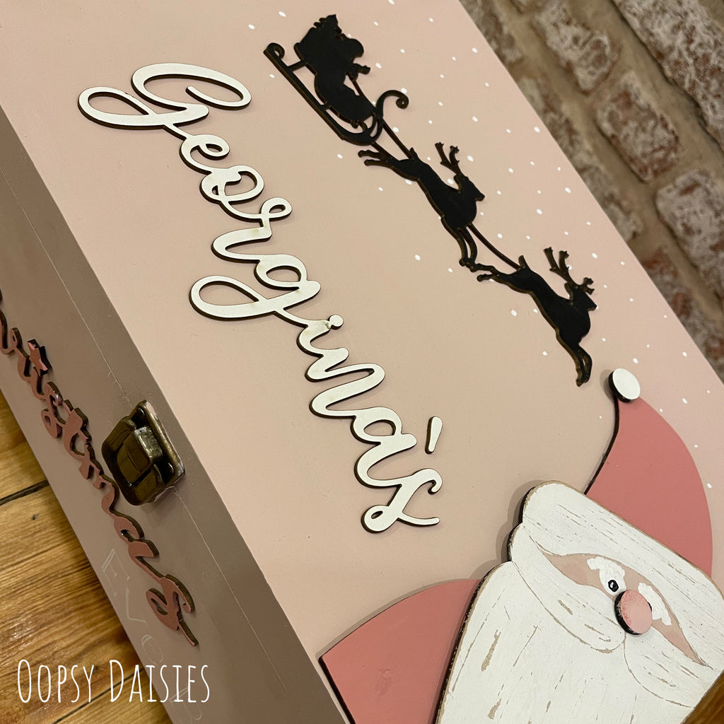 Personalised Christmas Eve Box Pink - Santa 13605