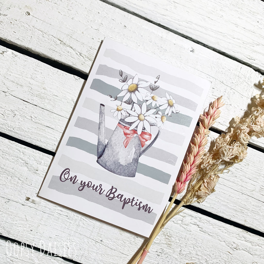 Card - Watering Can Blue - Baptism 13667