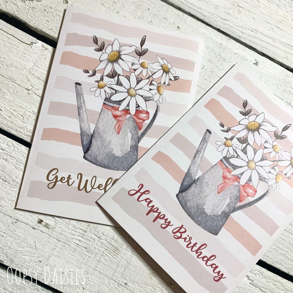 Card - Watering Can Blue - Baptism 13667