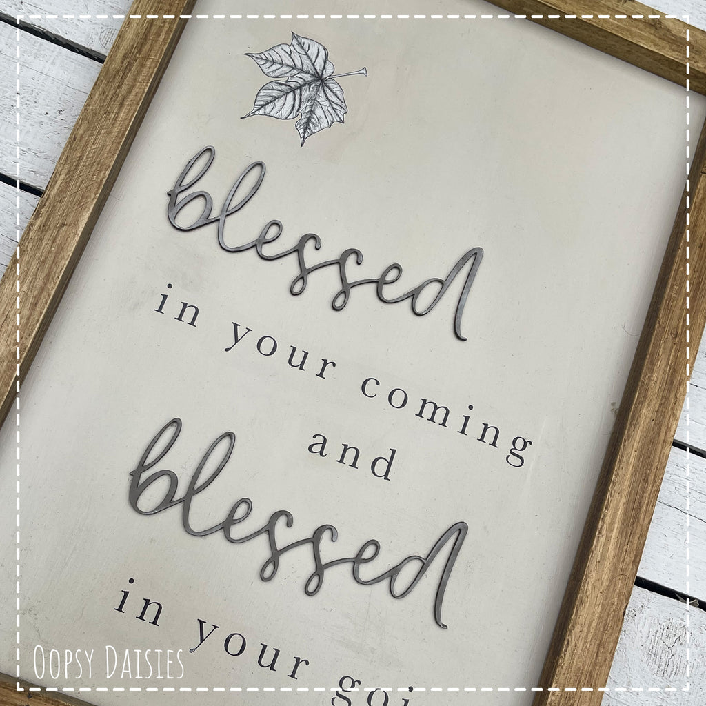 Handmade Rustic Sign Long Lg - Blessed 13734