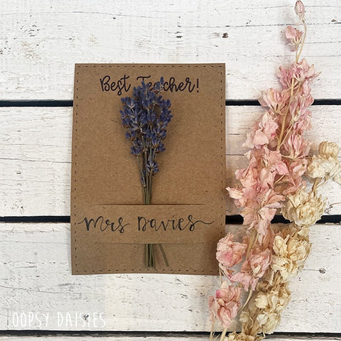 Personalised Mini Posy on Card - Best Teacher 13849