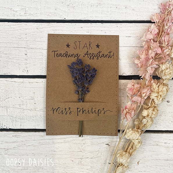 Personalised Mini Posy on Card - Star Teaching Assistant 13850