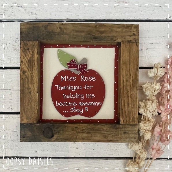 Sign Sm - Apple Teacher Plq in Frame 13852