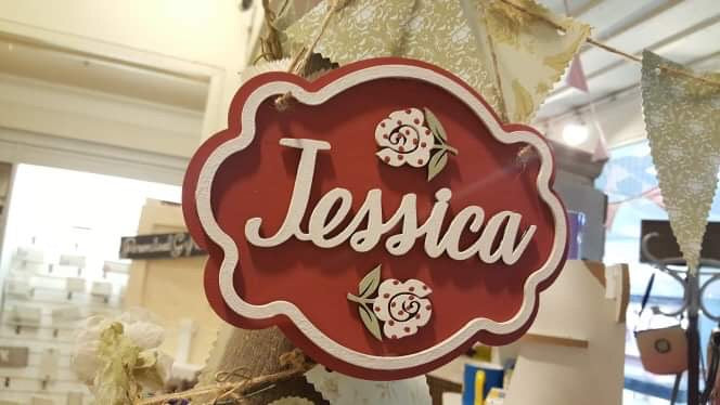 Personalised Elegant Name Plaque Sm - Flower 8505