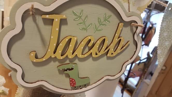 Personalised Elegant Name Plaque Sm - Dinosaur 8507