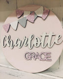 Personalised Round Name Sign Sm - Bunting 8534