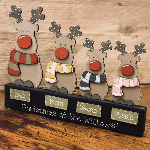 Personalised Family Reindeer Block 9357