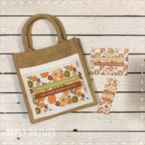 Book / Bible Jute Bag Retro Flower Print - She who Kneels 14255