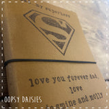Personalised Recycled Leather Notebook A5 - Superhero 14266
