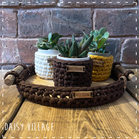 Crochet Storage Basket Tray 14488